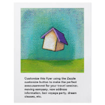 Flying house travelling home fun colourful happy a