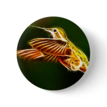 Flying Hummingbird Button