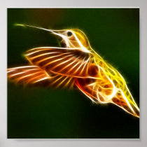 Flying Hummingbird Poster