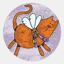 flying kitty sticker