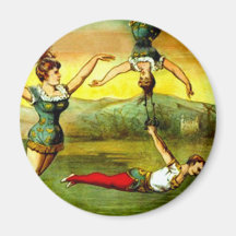 Flying Ladies Vintage Circus Hair Hanging Act Fridge Magnets