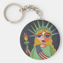 Flying Lady Liberty - keychain