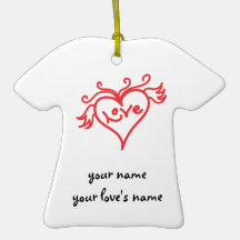 Flying love heart Valentine's Day Christmas Ornament