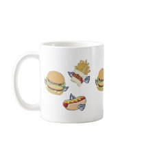 Flying Lunch: Hot Dog, French Fries & Hamburger Mugs