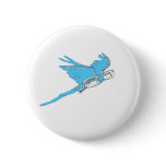 Flying macaw skeleton pin