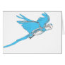 Flying macaw skeleton greeting cards