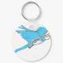 Flying macaw skeleton keychain
