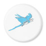 Flying macaw skeleton refrigerator magnets
