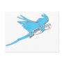 Flying macaw skeleton postcards