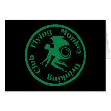 Flying Monkey Drinking Club Greeting Cards