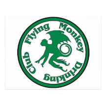 Flying Monkey Drinking Club Postcard