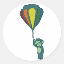 flying monkey : hot air balloon sticker