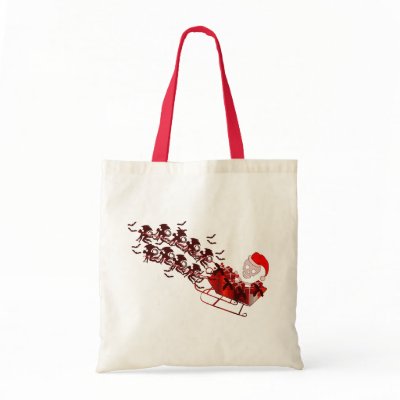 Flying Monkey Santa Tote Bag by orsobear