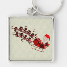 Flying Monkey Santa Keychains