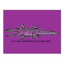 flying monkeys postcard