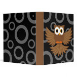 Flying Night Owl Cartoon Binder