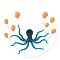 Flying Octopus Sticker