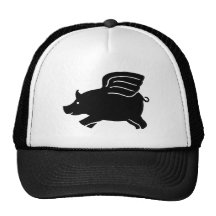 Flying Pig - Black Mesh Hats