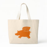 Flying Pig - Orange Tote Bag