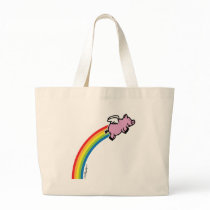 Flying Pig Rainbow Tote Bag