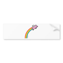 Flying Pig Rainbow Bumper Sticker