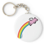 Flying Pig Rainbow Keychain