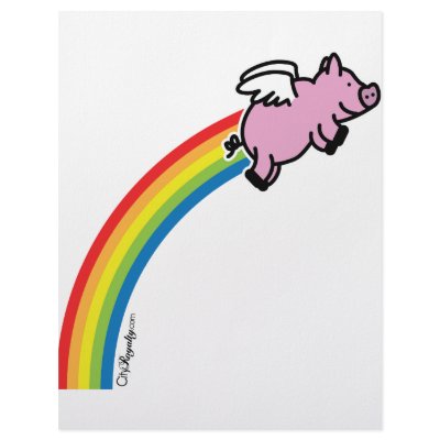 Flying Pig Rainbow Letterhead by CityRoyalty