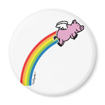 Flying Pig Rainbow Magnet