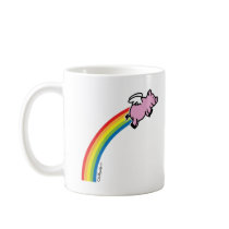 Flying Pig Rainbow Coffee Mugs