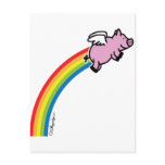 Flying Pig Rainbow Post Cards