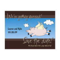Flying Pig Save the Date PC Post Card