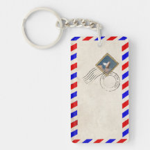 flying pig stamp keychain