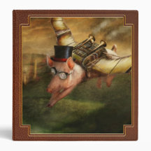 Flying Pig - Steampunk - The flying swine Vinyl Binders