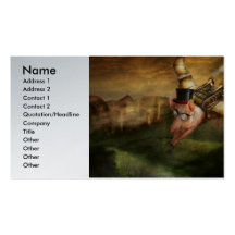 Flying Pig - Steampunk - The flying swine Business Card Template