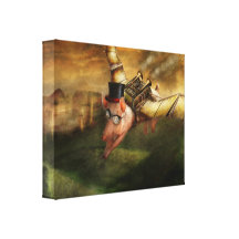 Flying Pig - Steampunk - The flying swine Canvas Print