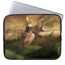 Flying Pig - Steampunk - The flying swine Laptop Sleeve