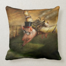 Flying Pig - Steampunk - The flying swine Pillows