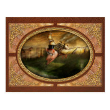 Flying Pig - Steampunk - The flying swine Post Card
