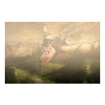 Flying Pig - Steampunk - The flying swine Stationery Paper