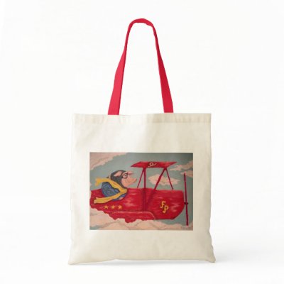 Flying Pig Tote Bag by ElizabethBlackArt