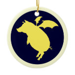 Flying piggy christmas tree ornaments