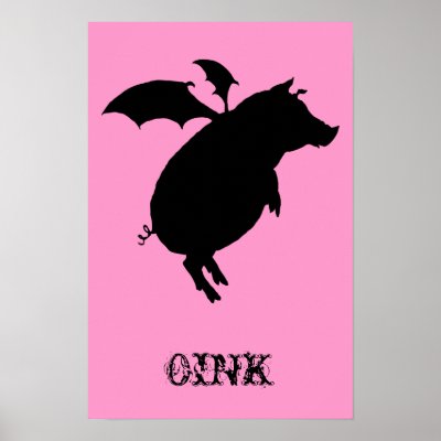 Flying piggy posters by Boogybunny
