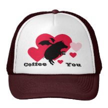 Flying piggy with coffee trucker hats