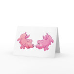 Flying pigs in love! card