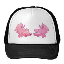 Flying pigs in love! trucker hat