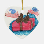 Flying Pigs Wrap a Package Ornament