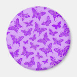 Flying Purple Butterflies Pattern Fridge Magnet