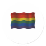 Flying Rainbow pride flag Ronde Sticker