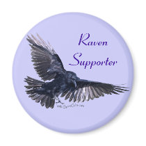 Flying Raven Refrigerator Magnet