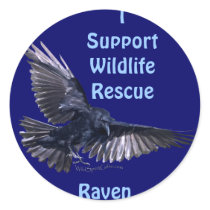 Flying Raven Round Sticker